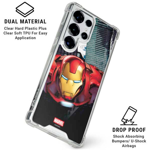 Marvel Avengers Assemble Iron Man Galaxy S25 Ultra Clear Case